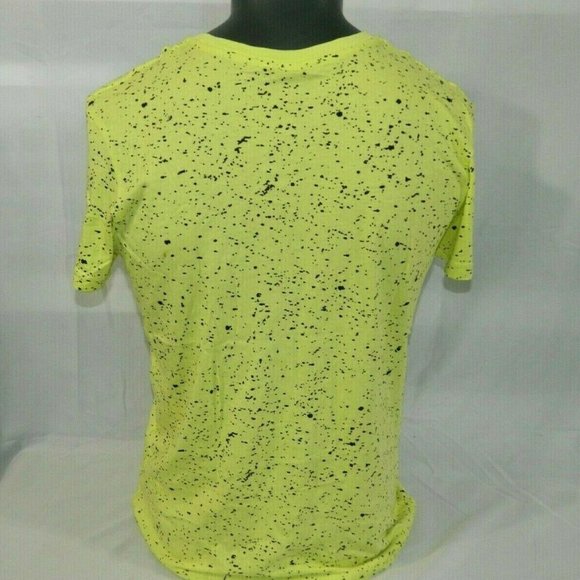 Mens S Yellow  Black Speckle Vibes T Shirt Retro - Picture 6 of 6